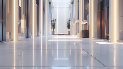 Obraz premium Stylish interior of modern hall : Generative AI
