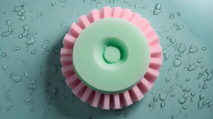 Colorful shower sponge water and foam background pattern, Generative AI