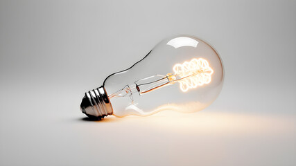 Burning light bulb background pattern on white background, Generative AI