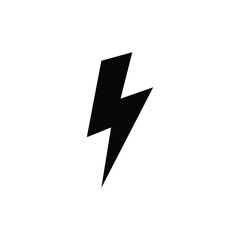 Lightning, electric power icon. Simple solid style. Thunder electricity, flash bolt, speed, thunderbolt, blitz, energy concept. Silhouette, glyph symbol. Vector illustration isolated.