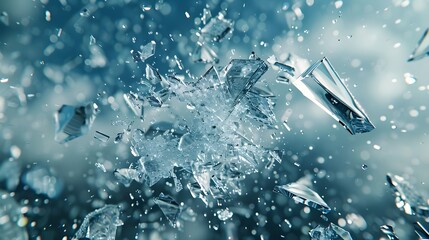 Frozen Clarity: Ice Crystals Suspended in Water
