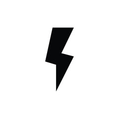 Lightning, electric power icon. Simple solid style. Thunder electricity, flash bolt, speed, thunderbolt, blitz, energy concept. Silhouette, glyph symbol. Vector illustration isolated.