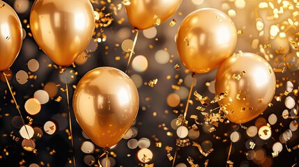 retirement party with gold watch balloons, nostalgic sepia lights, and happy retirement confetti