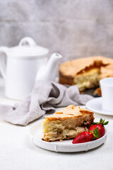 Homemade sweet cake with strawberry