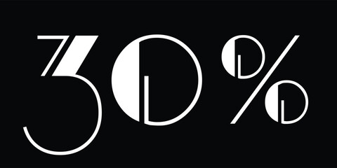 numbers 30% on a black background.