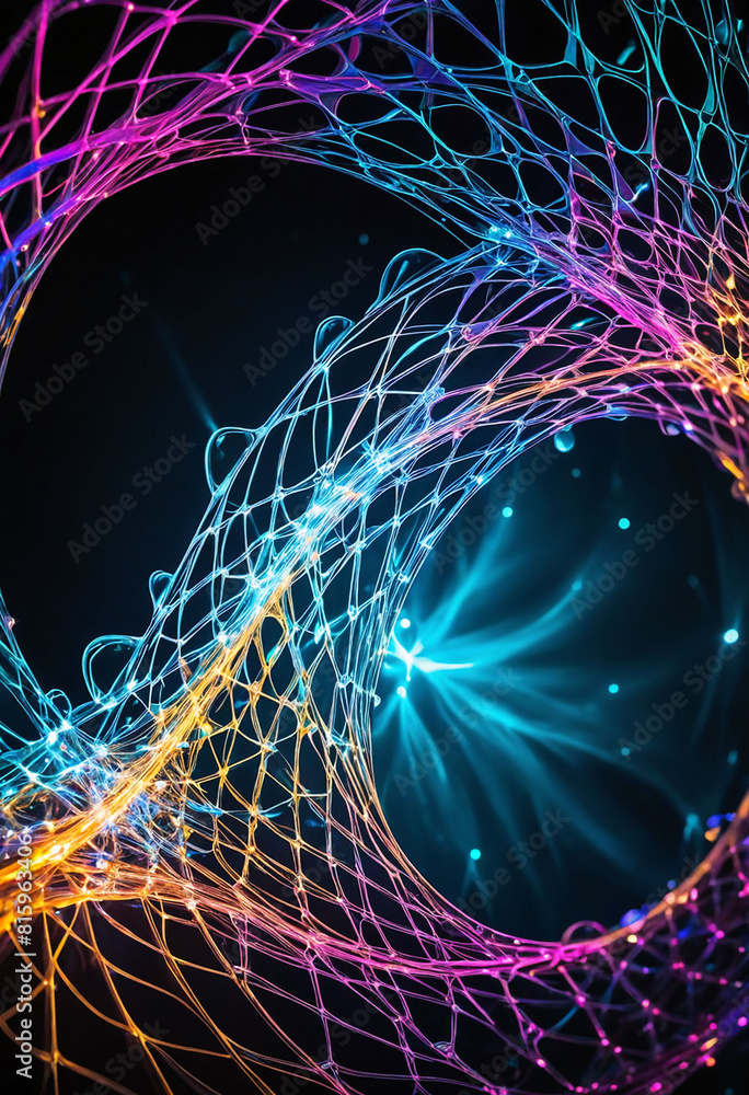 Aufkleber An up-close view of vibrant electrons swirling around a crystal lattice, casting ethereal reflections