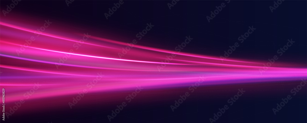 Poster shining lights in motion with small particles. ring of fire, plasma ring on a dark background. eon s
