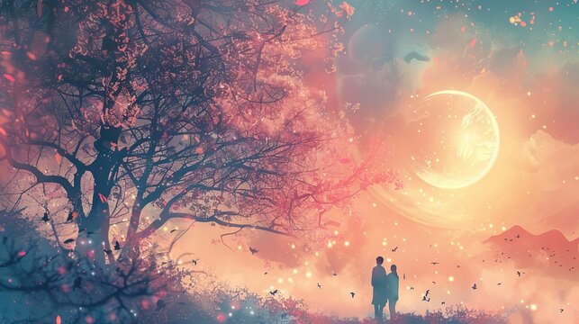enchanting love ambiance a dreamy romantic interlude enveloped in soft hues concept illustration