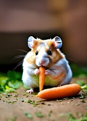 Rabbit with carrot .rabbit eating carrot