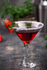 Strawberry martini. Sweet summer cocktail