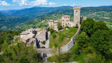 Fototapeta premium montecuccoli pavullo castle in frignano ancient medieval fortress modena