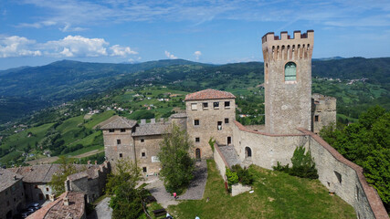 Fototapeta premium montecuccoli pavullo castle in frignano ancient medieval fortress modena