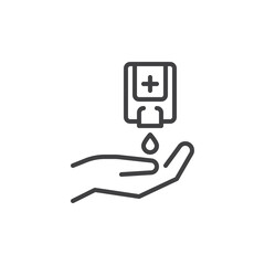 Hand sanitizer dispenser line icon