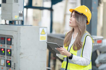 The Asian female engineer's presence in the industrial realm symbolized diversity and inclusivity,...