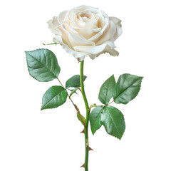 
Single white rose isolated on transparent background, PNG file. flower. rose, 