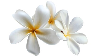 White frangipani flower isolated on white background