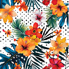 seamless pattern with flowers colorful background pattern ai generative 