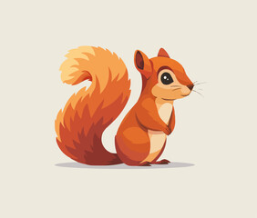 Fototapeta premium Squirrel sitting. vector simple illustration