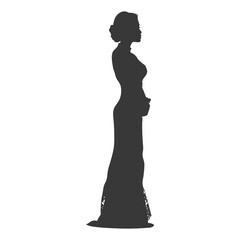 Fototapeta premium Silhouette independent indonesian women wearing kebaya black color only