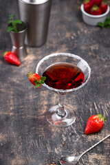 Strawberry martini. Sweet summer cocktail
