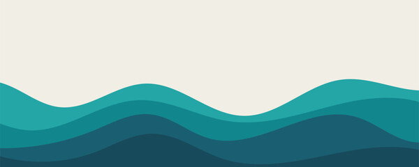 Sea waves layered vector background illustration and sea beach vector illustration.