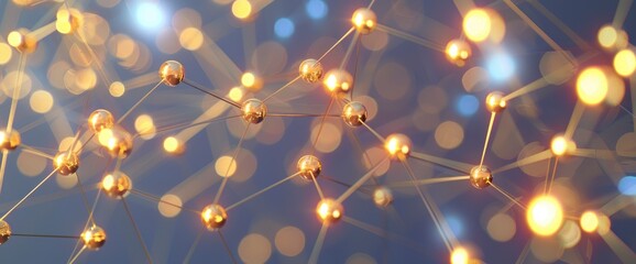 Abstract Futuristic Connections With Lines On A Blue Background And Plexus Structure Symbolize Advanced Technology And Data Networks, 3D Rendering