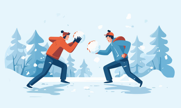Snowball Fight Illustration Images – Browse 2,088 Stock Photos, Vectors ...