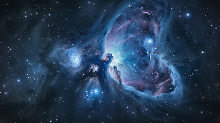 Fototapeta premium Stunning Deep Space Photo of a Nebula Floating: Capturing the Majestic Beauty of the Cosmos and Interstellar Wonders