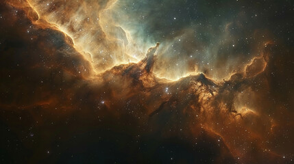 Fototapeta premium Stunning Deep Space Photo of a Nebula Floating: Capturing the Majestic Beauty of the Cosmos and Interstellar Wonders