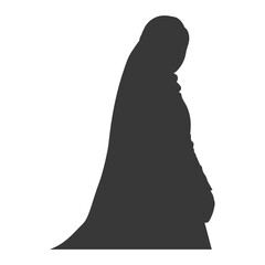 Silhouette hijab symbol black color only