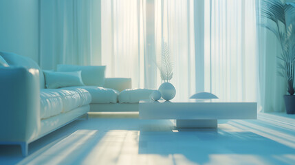 Fototapeta premium Modern living room interior : Generative AI