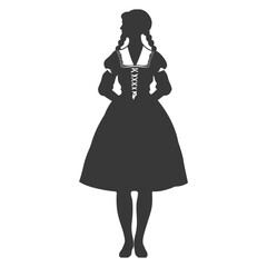 Silhouette independent germany women wearing dirndl black color only