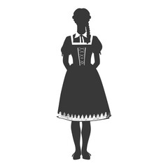 Silhouette independent germany women wearing dirndl black color only