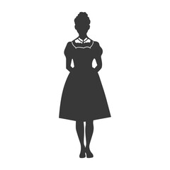 Silhouette independent germany women wearing dirndl black color only