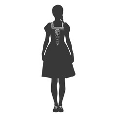 Fototapeta premium Silhouette independent germany women wearing dirndl black color only