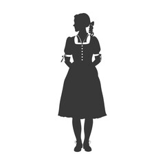 Silhouette independent germany women wearing dirndl black color only