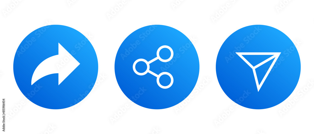 Poster share link icon with gradient circle. hyperlink concept