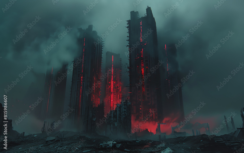 Poster capture a frontal view of dystopian visions with an impressionistic twist