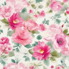 beautiful floral flower seamless pattern background for premium product ai generated