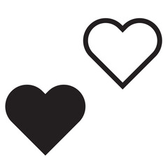 heart icon set on black color. vector illustration.