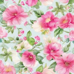 Fototapeta premium beautiful floral flower seamless pattern background for premium product ai generated