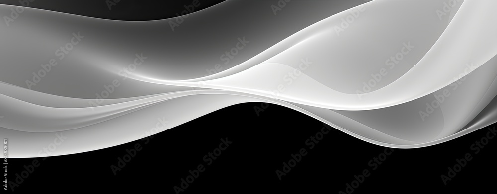 Poster a black and white image of a wave with a white background. the image has a moody and mysterious feel