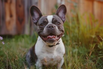 Cute adorable french bulldog pet closeup