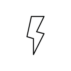 Lightning, electric power icon. Simple outline style. Thunder electricity, flash bolt, speed, thunderbolt, blitz, energy concept. Thin line symbol. Vector illustration isolated.