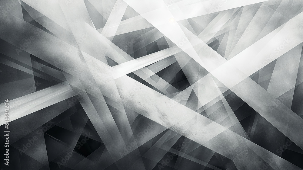 Poster abstract geometric background with dynamic black and white lines and textured overlays dominating th