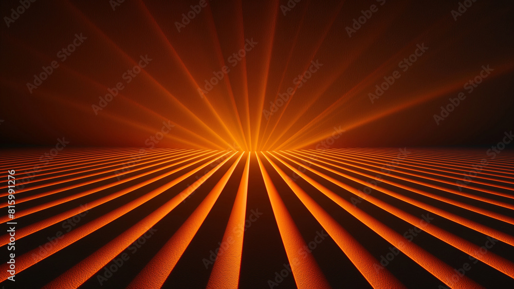 Aufkleber mesmerizing orange light rays emanating from a central point on a textured surface, ideal for vibran