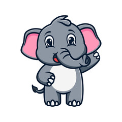 cute and kawaii elephant cartoon illustration design greets