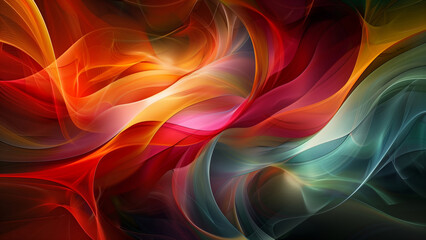 Vibrant Abstract Artwork of Swirling Colors Ideal for Dynamic Designs and Creative Backgrounds, Showcasing a Spectrum of Red, Orange, and Teal Hues 8K Wallpaper High-resolution