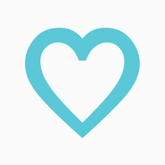 Vector style heart shape symbol logo
