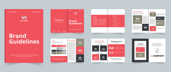 Brand Guidelines Template or Brand Identity presentation or logo guidelines template design
